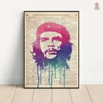 Affiche Che Guevara aquarelle dictionnaire multicolore