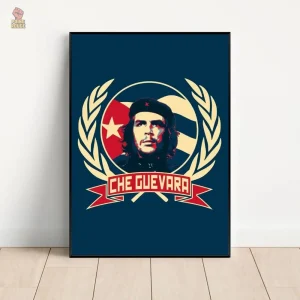 Affiche Che Guevara blason couronné laurier Cuba marine