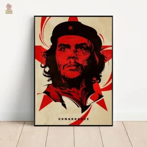 Affiche Che Guevara étoile rouge sur fond beige