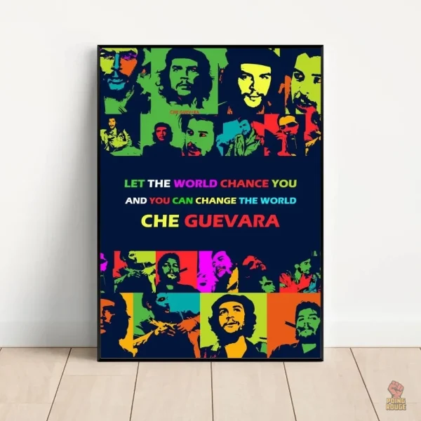 Art mural Che Guevara avec couleurs sobres