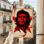 Affiche stylisée Che Guevara en rouge et noir