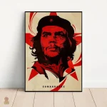 Affiche colorée de Che Guevara en arrière-plan orange