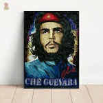 Illustration low poly de Che Guevara en affichage