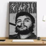 Affiche Che Guevara portrait noir et blanc avec cigare