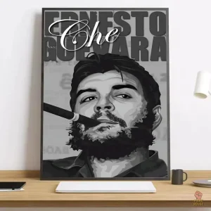 Affiche Che Guevara portrait noir et blanc avec cigare