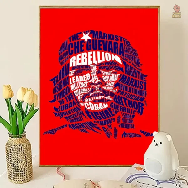 Affiche graphique Che Guevara, portraits en couleurs dynamiques