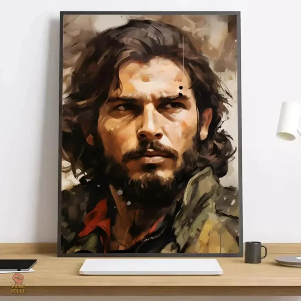 affiche-che-guevara-peinture-realiste-regard-1 Affiche réaliste Che Guevara regard intense