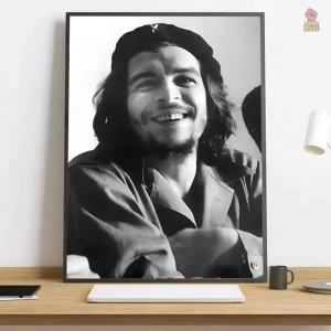 Affiche Che Guevara en noir et blanc avec sourire