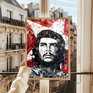 Affiche Che Guevara pop art rouge et noir graphique