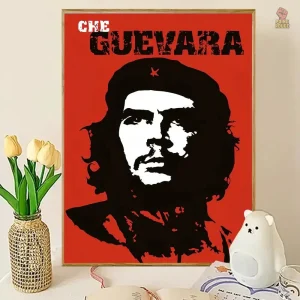 Affiche Che Guevara portrait iconique fond rouge