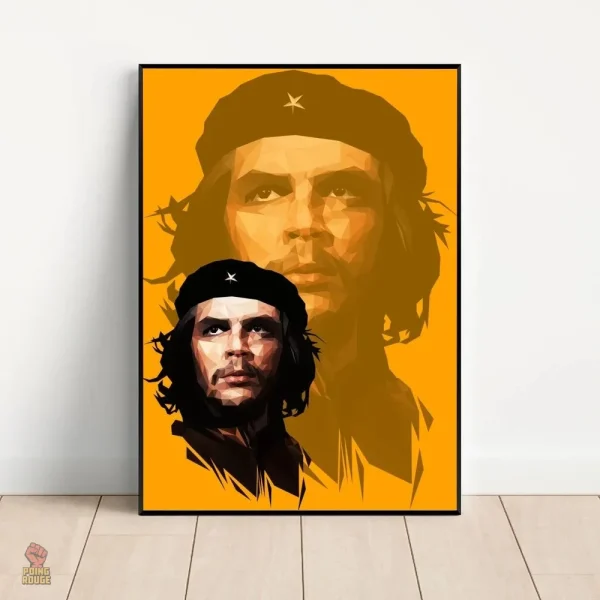 Affiche Che Guevara, design audacieux en rouge et bordeaux
