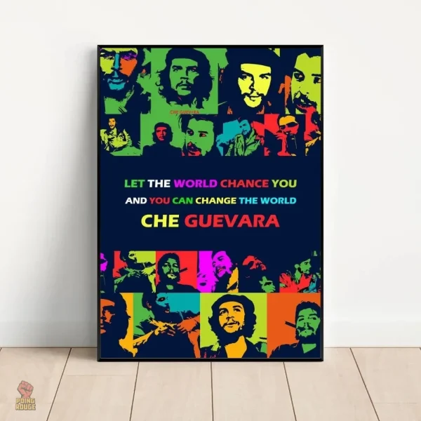 Illustration Che Guevara avec couronne de flammes rouges