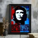 Illustration de Che Guevara avec un fond coloré