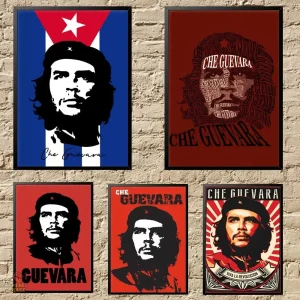 Poster Che Guevara avec texte bold en arrière-plan