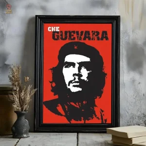 Affiche Che Guevara portrait grunge fond rouge