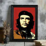 Affiche Che Guevara portrait pop art ocre rouge