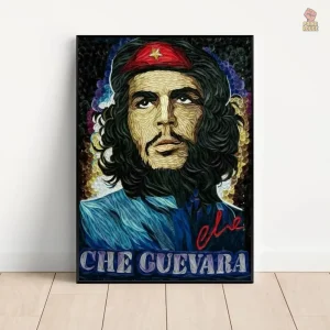 Affiche Che Guevara portrait en quilling tridimensionnel