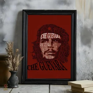 Affiche portrait typographique Che Guevara Bordeaux