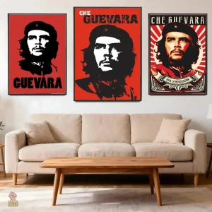 Affiche artistique Che Guevara en teintes Bordeaux
