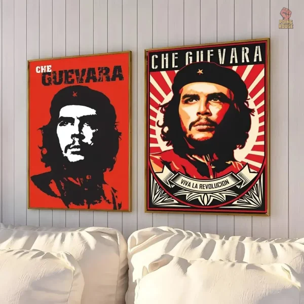 Poster portrait de Che Guevara avec design typographique