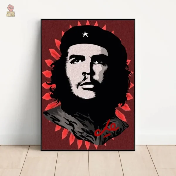 Affiche Che Guevara avec un jeu de typographies colorées