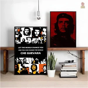 Affiche artistique de Che Guevara en noir et blanc