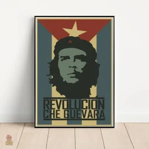 Affiche vintage Che Guevara révolution sables et bleu