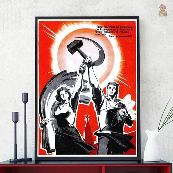 affiche-propagande-sovietique-retro-n9-1 Affiche rétro de propagande soviétique N°9