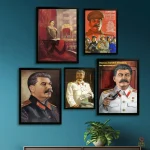 Poster historique représentant des soldats rouges et Stalin