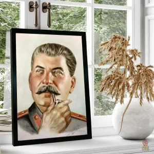 Affiche aquarelle portrait de Stalin, style communiste