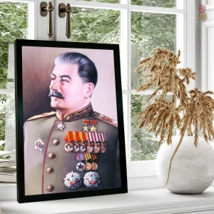 Affiche Stalin avec médailles et uniforme vert classique