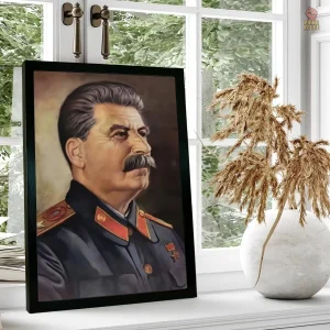 Affiche classique de profil de Stalin en peinture verte