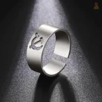 Bague acier URSS avec motif faucille et marteau