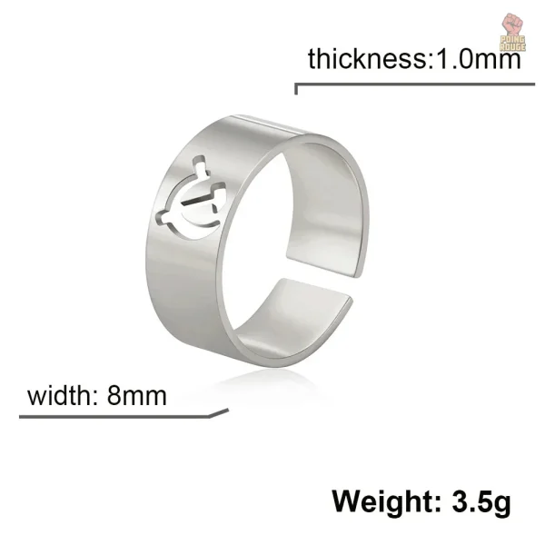 Bague en acier avec design unique faucille marteau
