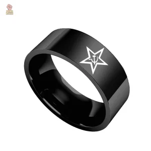 Bague noire faucille et marteau