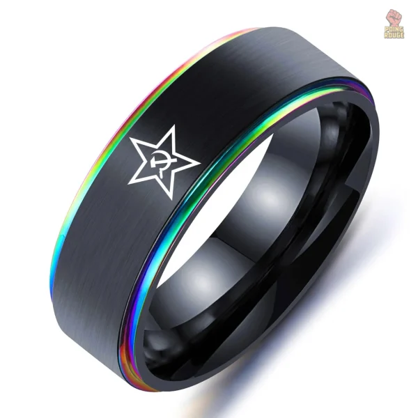 bague-faucille-et-marteau-noir-et-arc-en-ciel-1 Bague faucille et marteau noir avec motif arc-en-ciel