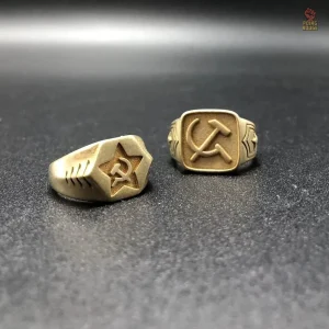 Bague faucille marteau avec étoile rouge CCCP