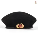 Béret laine feutrée rétro soviétique couleur navy