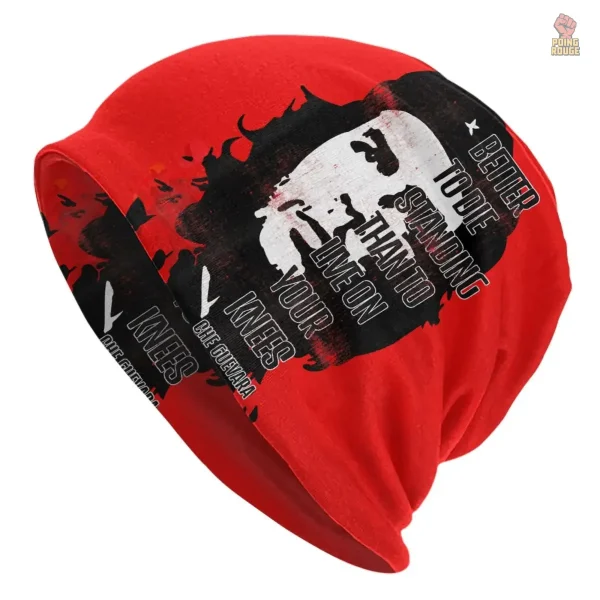 bonnet-che-guevara-citation-revolutionnaire-rouge-1 Bonnet Che Guevara rouge avec citation révolutionnaire