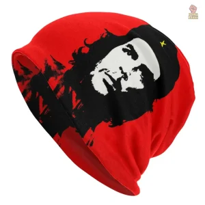 Bonnet Che Guevara portrait sur fond rouge