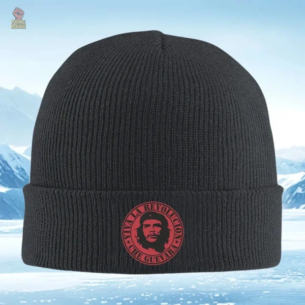 bonnet-che-guevara-portrait-revolution-slogan-1 Bonnet Che Guevara avec portrait et slogan révolutionnaire