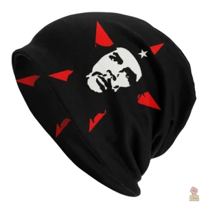 Bonnet Che Guevara avec design noir et triangles rouges