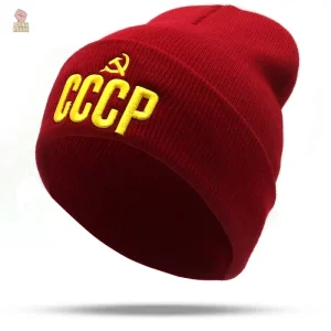 Bonnet tricoté CCCP brodé