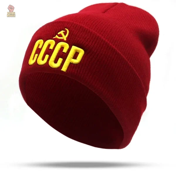 bonnet-tricote-cccp-brode-urss-classique-1 Bonnet tricoté CCCP brodé