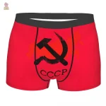 Boxer homme rouge CCCP faucille et marteau