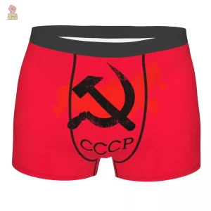 Boxer homme rouge CCCP faucille et marteau