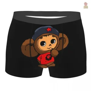 Boxer homme Cheburashka noir, style soviétique