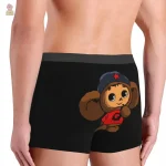 Sous-vêtement homme noir, motif Cheburashka emblématique