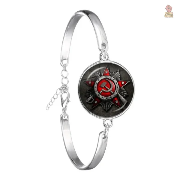 bracelet-communiste-etoile-rouge-marteau-faucille-1 Bracelet Étoile Rouge symbole du communisme, design unique