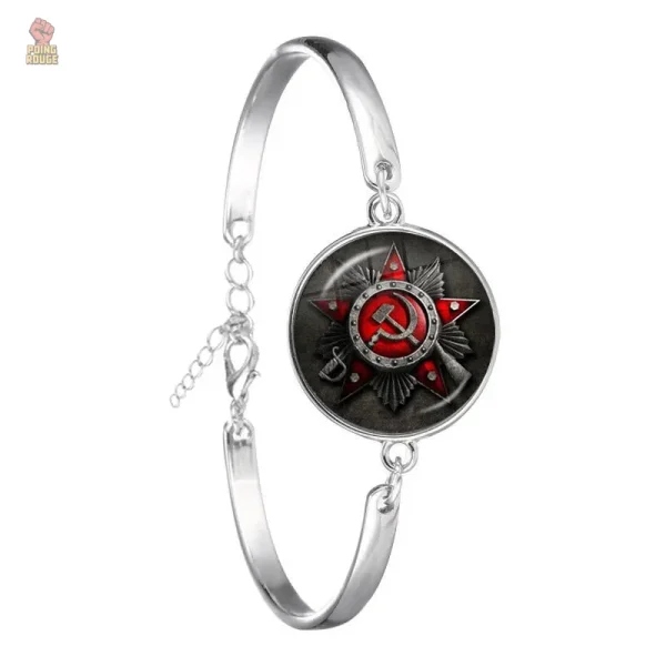 Bracelet avec marteau et faucille, accessoire engagé